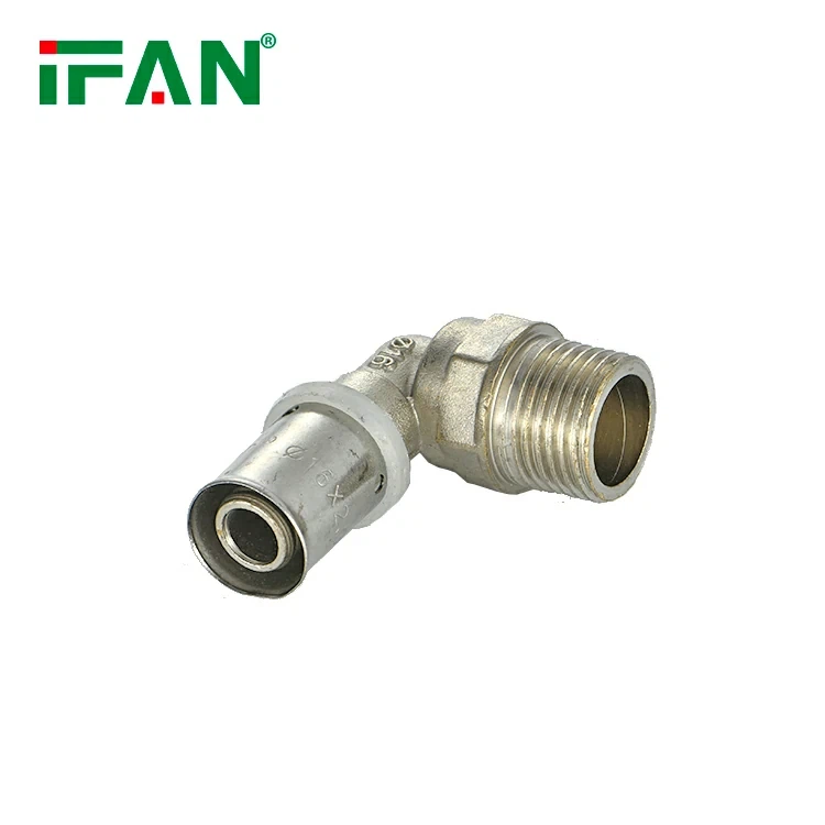 IFAN White Brass Press Fitting Male Threaded Tee